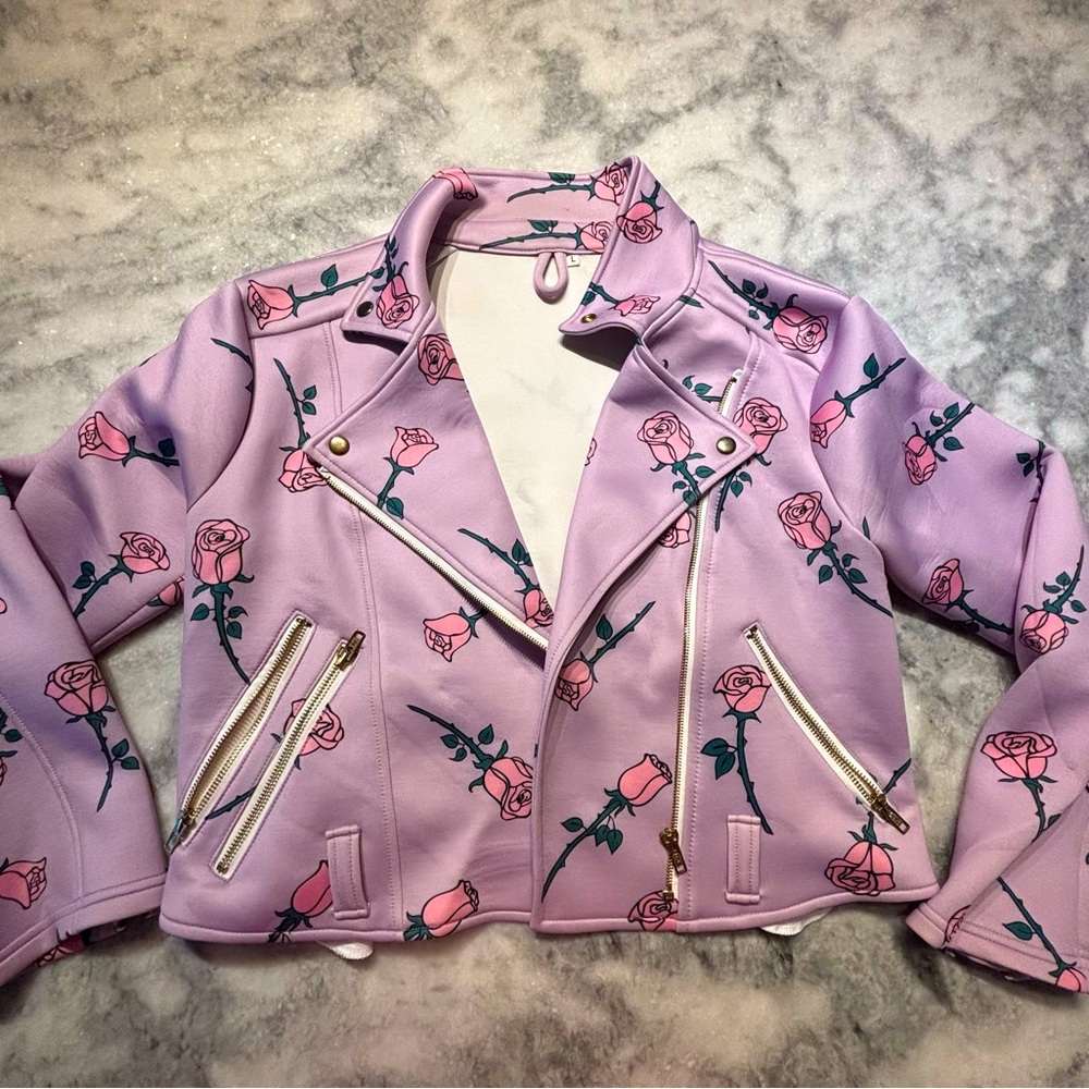 roses neoprene moto jacket 🌹